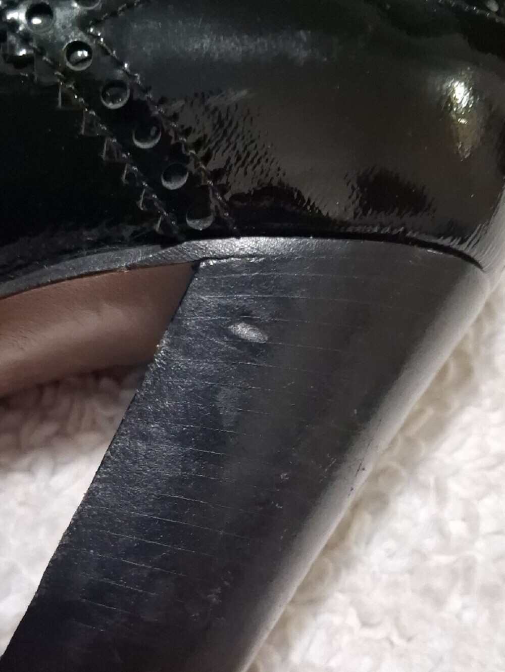 Moschino Black Patent Leather Lace-Up Heeled Brogues - Picture 11 of 13